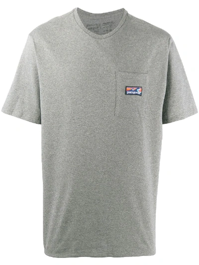 Shop Patagonia Boardshort Label Pocket Responsibili-tee T-shirt In Grey