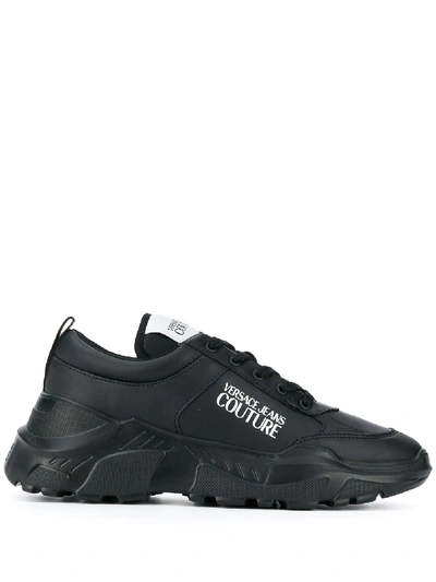 Shop Versace Jeans Couture Low Top Chunky Sole Sneakers In Black