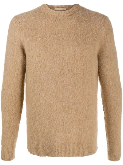 Shop Nuur Long-sleeve Fitted Jumper In Neutrals