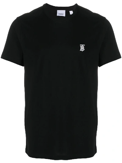 Shop Burberry Tb Monogram T-shirt In Black