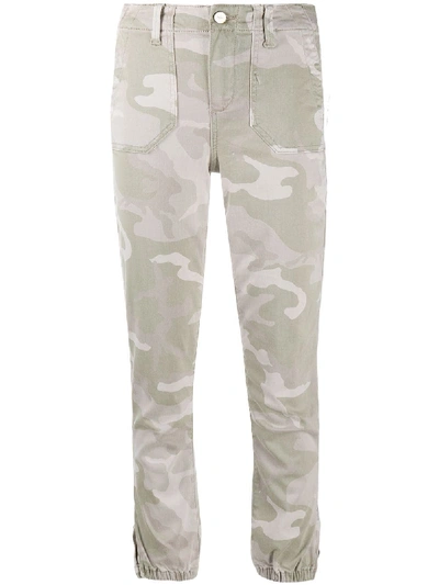 Shop Paige Mayslie Camouflage Print Cropped Jeans In Green