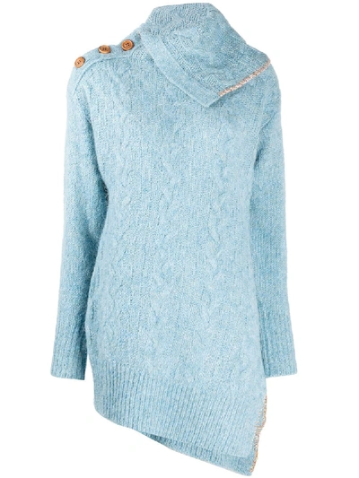Shop Andersson Bell Alexis Scarf Neck Cable Jumper In Blue