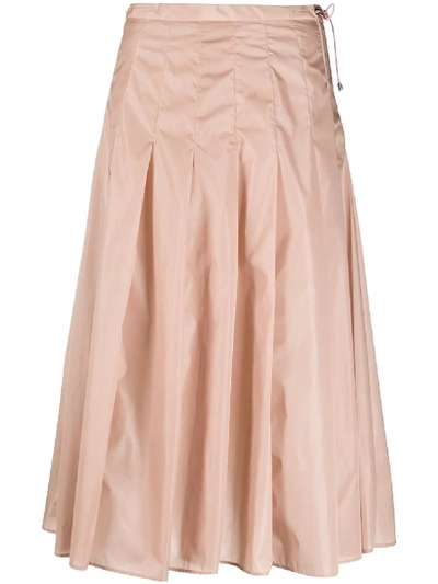 Shop Moncler High-waist Pleated Skirt In Pink