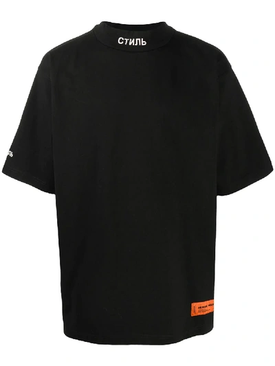 Shop Heron Preston Logo Oversized T-shirt In Black