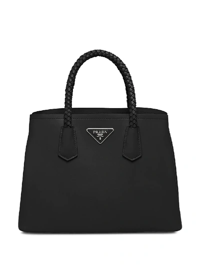 Shop Prada Medium  Double Tote Bag In Black