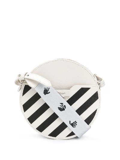 Shop Off-white Diag-stripe Crossbody Bag In White