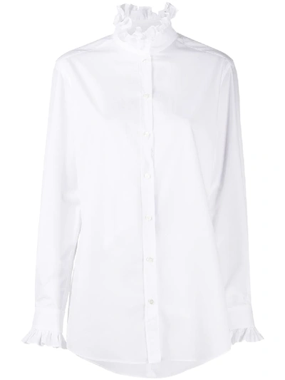 Shop Dolce & Gabbana Ruched-details Poplin Shirt In White