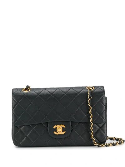 Pre-owned Chanel 1991-1994 2.55 Double Flap Shoulder Bag In Black