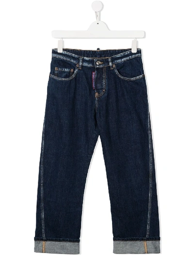 Shop Dsquared2 Teen Skinny Denim Jeans In Blue
