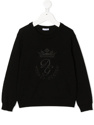 Dolce & Gabbana Heritage Embroidery Jumper In Black