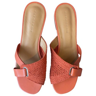 Pre-owned Robert Clergerie Orange Leather Sandals