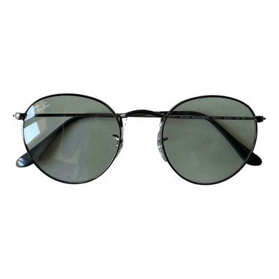 Pre-owned Ray Ban Round Anthracite Metal Sunglasses