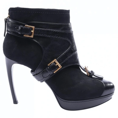 Pre-owned Alexander Mcqueen Black Rubber Ankle Boots