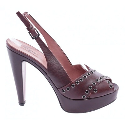 Pre-owned Alaïa Purple Leather Sandals