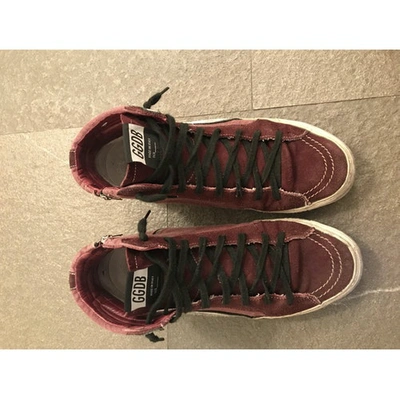 Pre-owned Golden Goose Slide Burgundy Cloth Trainers