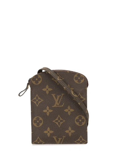 Pre-owned Louis Vuitton 1990 Monogram Pochette Secret Shoulder Bag In Brown