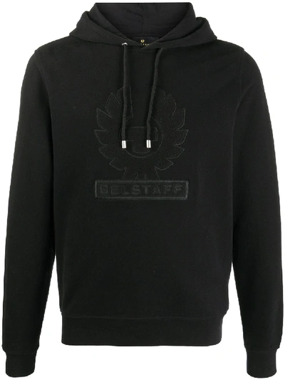 Shop Belstaff Logo Patch Hoodie In Black