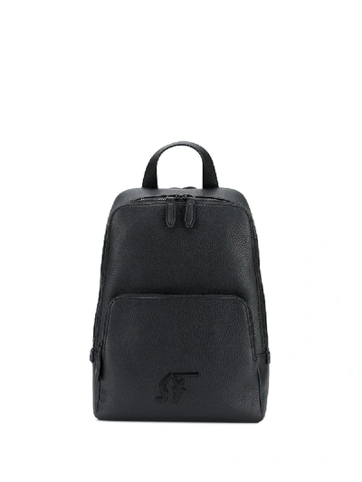 Shop Ferragamo Calf Leather Backpack In Black