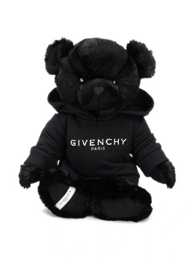 Shop Givenchy Logo Hoodie Teddy Bear In Black