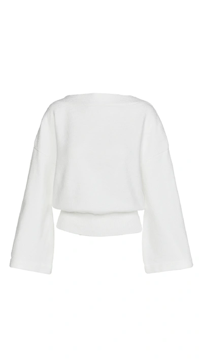 Shop Adeam Back Lacing Sweater In White