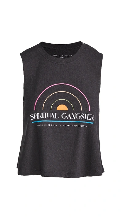 Shop Spiritual Gangster Sg Crop Tank In Vintage Black