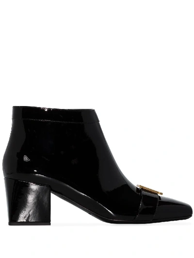 Shop Balmain Rosy 55mm Monogram Ankle Boots In Black