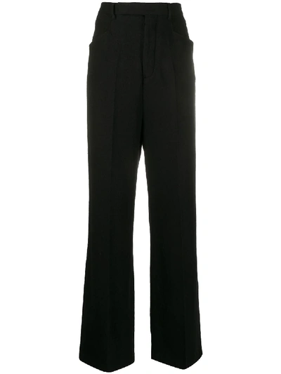 Shop Rick Owens Flared Leg Tailored Trousers In Black