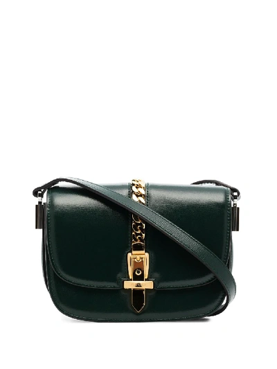 Shop Gucci Sylvie Leather Crossbody Bag In Green