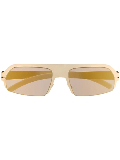 Shop Mykita Oversized Sunglasses In Gold