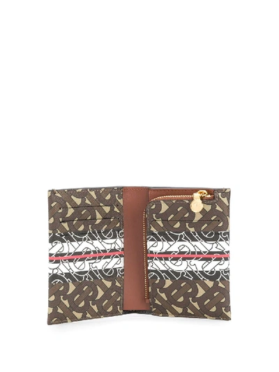 Shop Burberry Vivian Monogram Strap Wallet In Brown