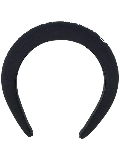 Shop Mm6 Maison Margiela Logo Print Headband In Black