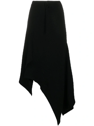 Shop Marques' Almeida Asymmetric Handkerchief Hem Knit Skirt In Black