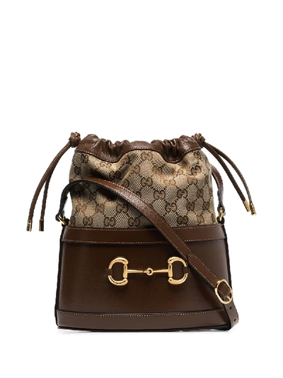 Shop Gucci Horsebit 1955 Bucket Bag In Brown