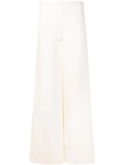 Pre-owned Gianfranco Ferre 1990s High-waisted Flared Trousers In Neutrals