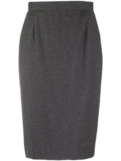 Pre-owned Gianfranco Ferre 1990s Knee-length Pencil Skirt In Grey