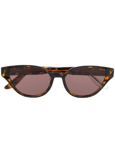 Shop Snob Sfitinzia Cat-eye Frame Sunglasses In Brown