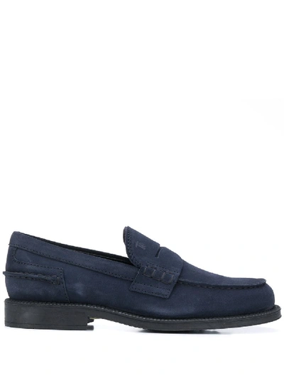Shop Tod's Classic Penny Loafers In Blue