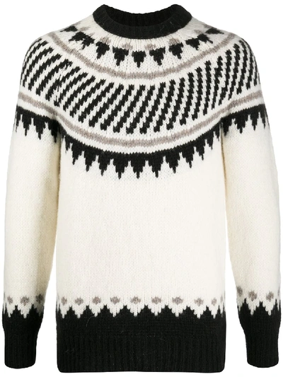 Shop Nuur Intarsia-knit Jumper In White
