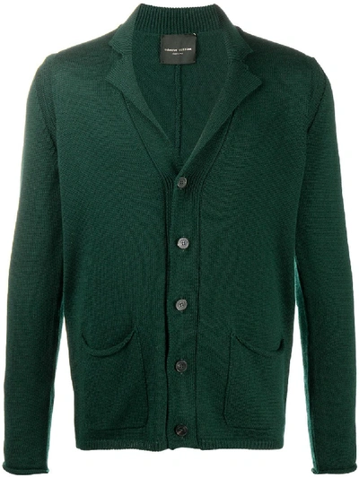 Shop Roberto Collina Notched Collar Cardigan In Green