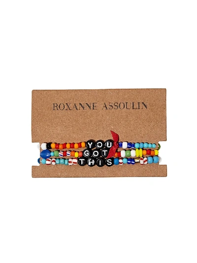 Shop Roxanne Assoulin You Got This Camp Bracelets In Black