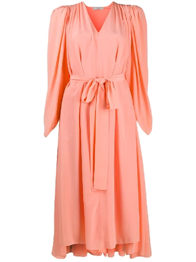 Shop Givenchy Draped Belted Dress In Pink