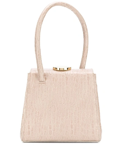 Shop Little Liffner Mademoiselle Embossed Leather Bag In Neutrals