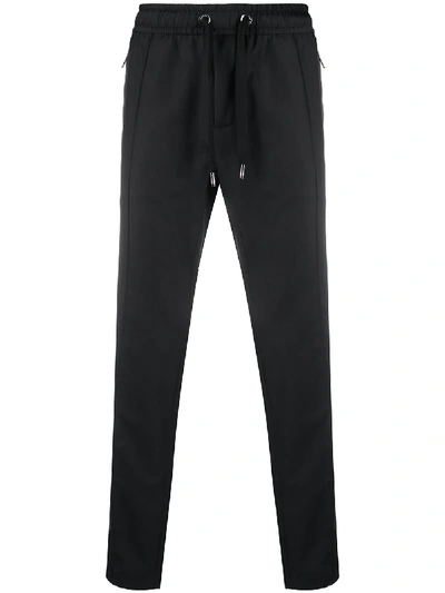 Shop Dolce & Gabbana Logo-tag Wool Track Pants In Black