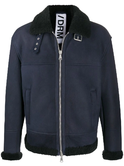 Shop Drome Contrast-collar Jacket In Blue