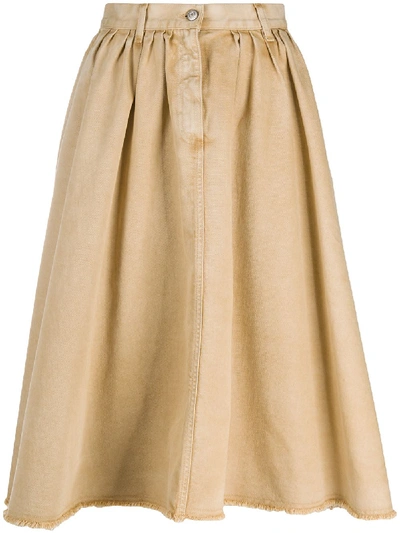 Shop Golden Goose Mid-length Pleated Skirt In Neutrals