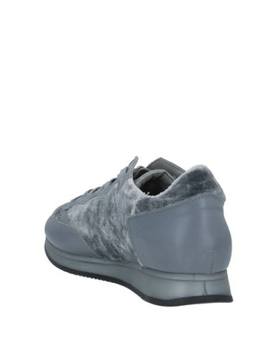 Shop Philippe Model Woman Sneakers Grey Size 8 Soft Leather, Textile Fibers