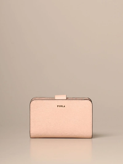 Shop Furla Wallet In Saffiano Leather In Pink