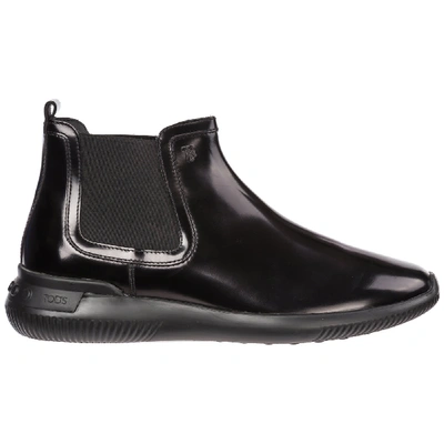 Shop Tod's Flat Sandals Ankle Boots In Nero