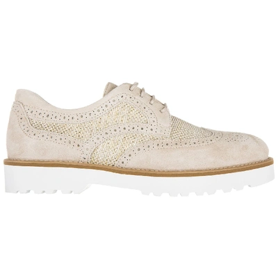 Shop Hogan H259 Brogues In Beige