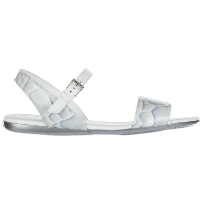 Shop Hogan H133 Sandals In Celeste Medio / Bianco